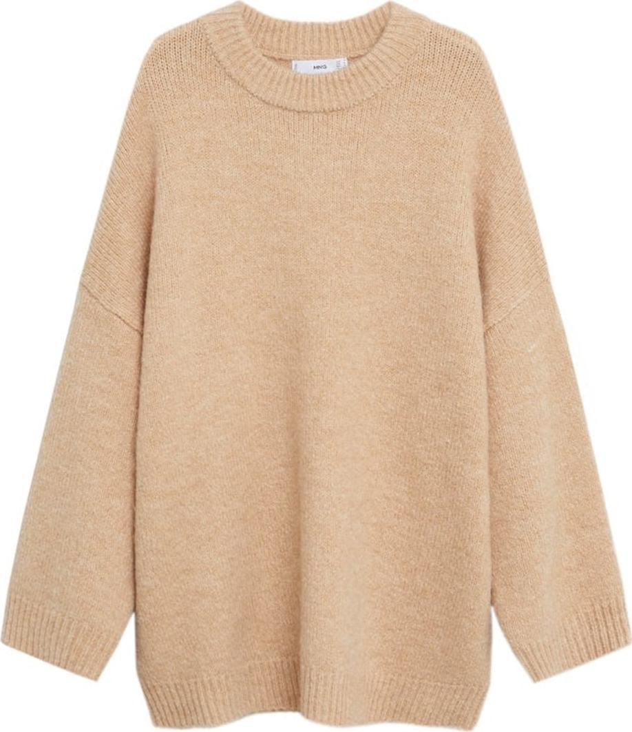 MANGO Maxi svetr 'Vinson' světle hnědá