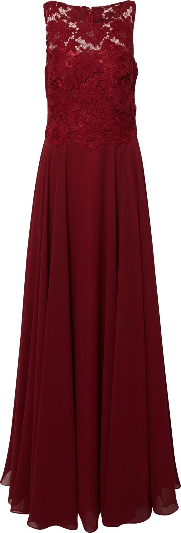mascara Společenské šaty 'COTTON LACE' vínově červená