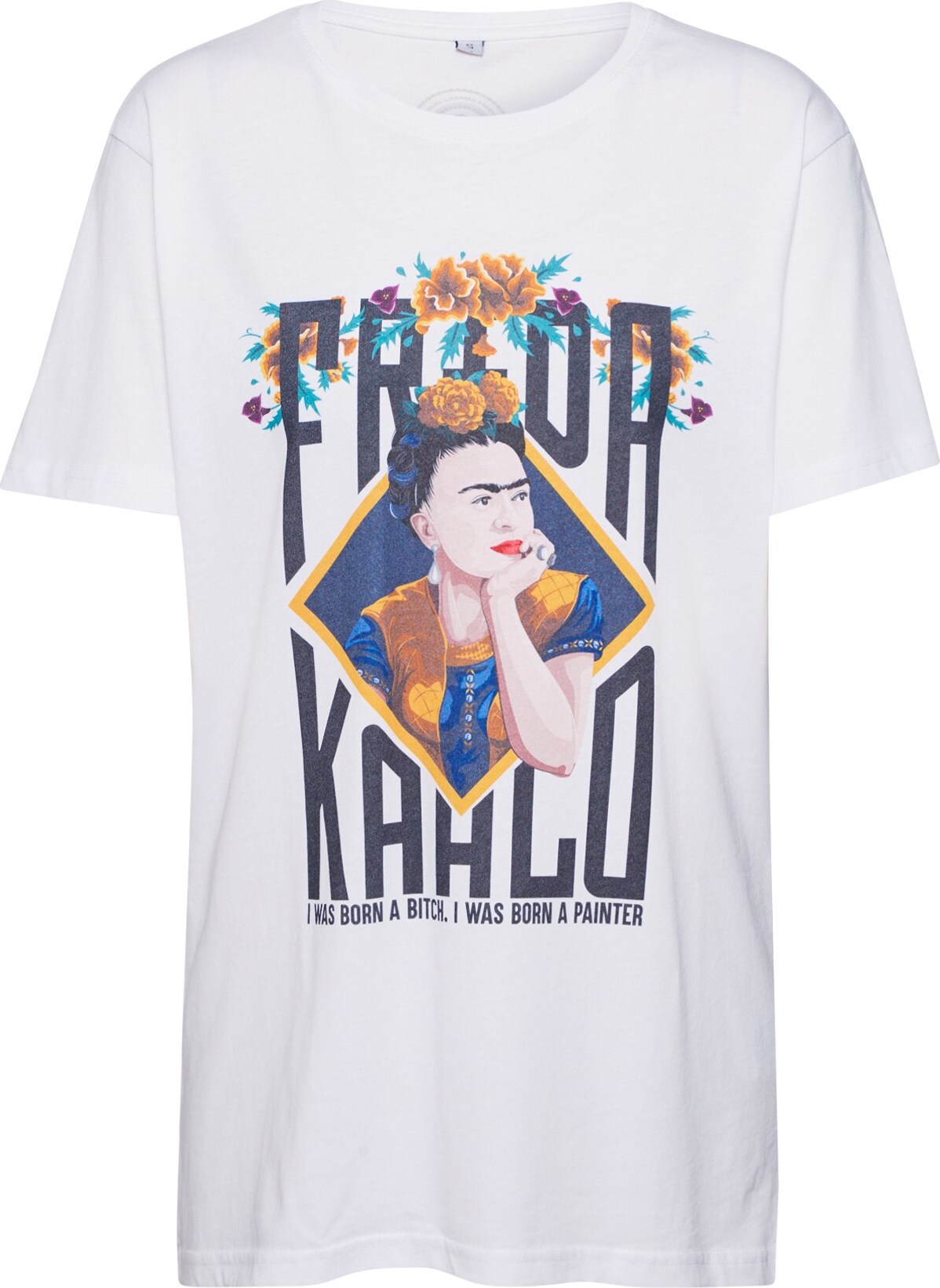 Merchcode Tričko 'Frida Kahlo' mix barev / bílá