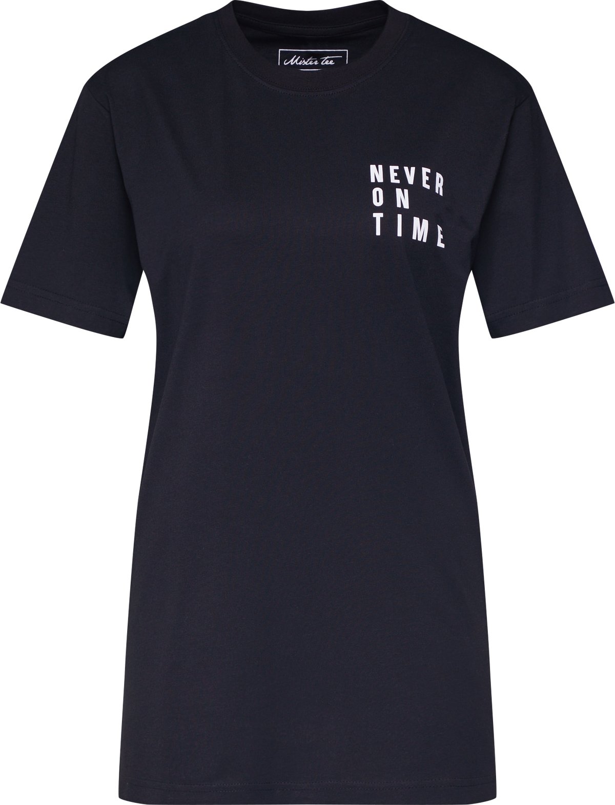 Merchcode Tričko 'Never On Time' bílá / černá
