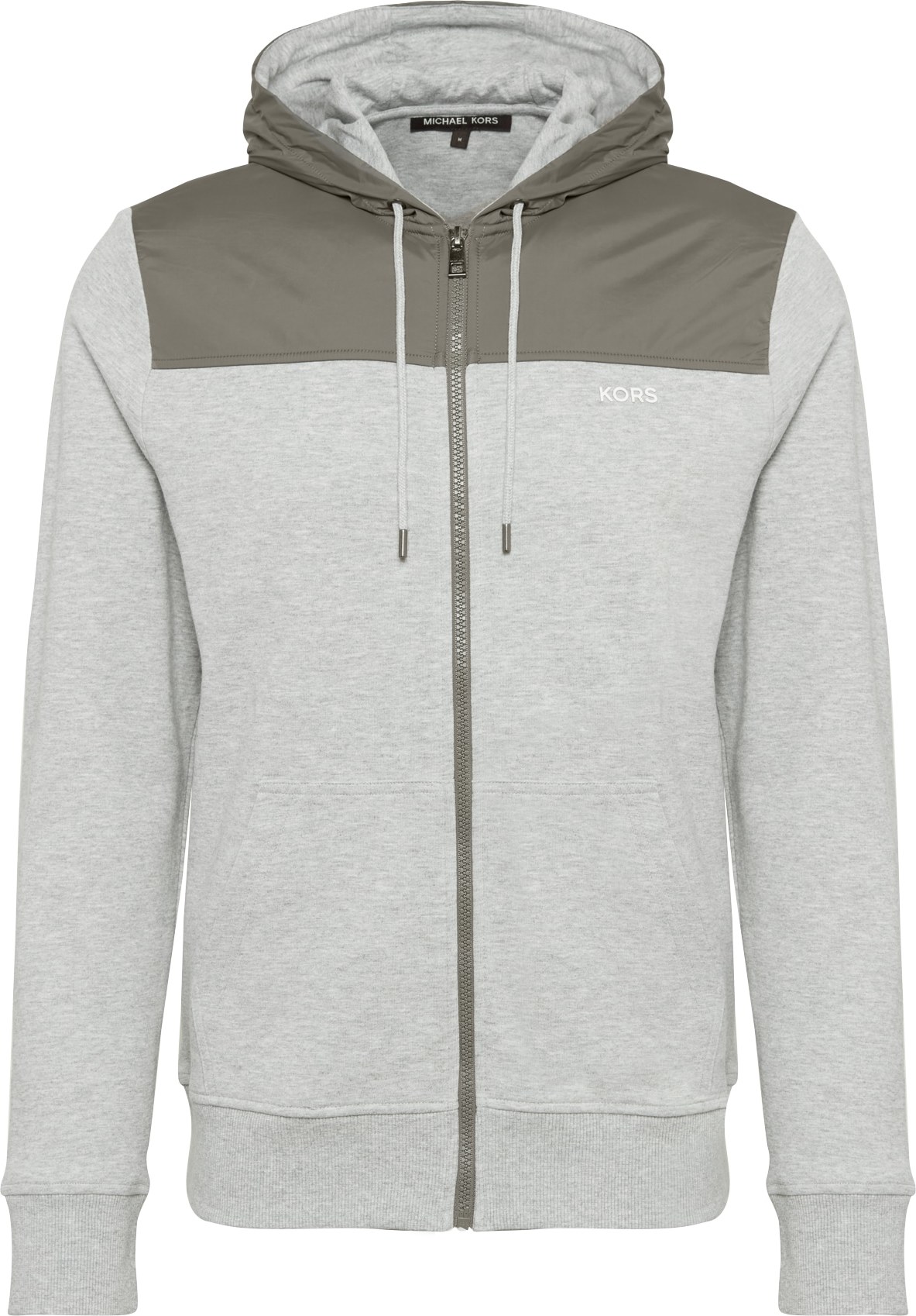 Michael Kors Mikina s kapucí 'FZ LOGO HOODIE' šedá