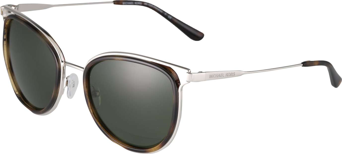 Michael Kors Sonnenbrille mit Metallrahmen hnědá / zelená / stříbrná