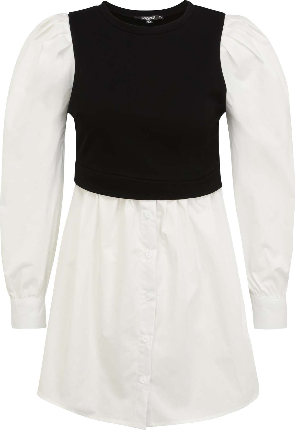 Missguided Petite Košilové šaty černá / bílá