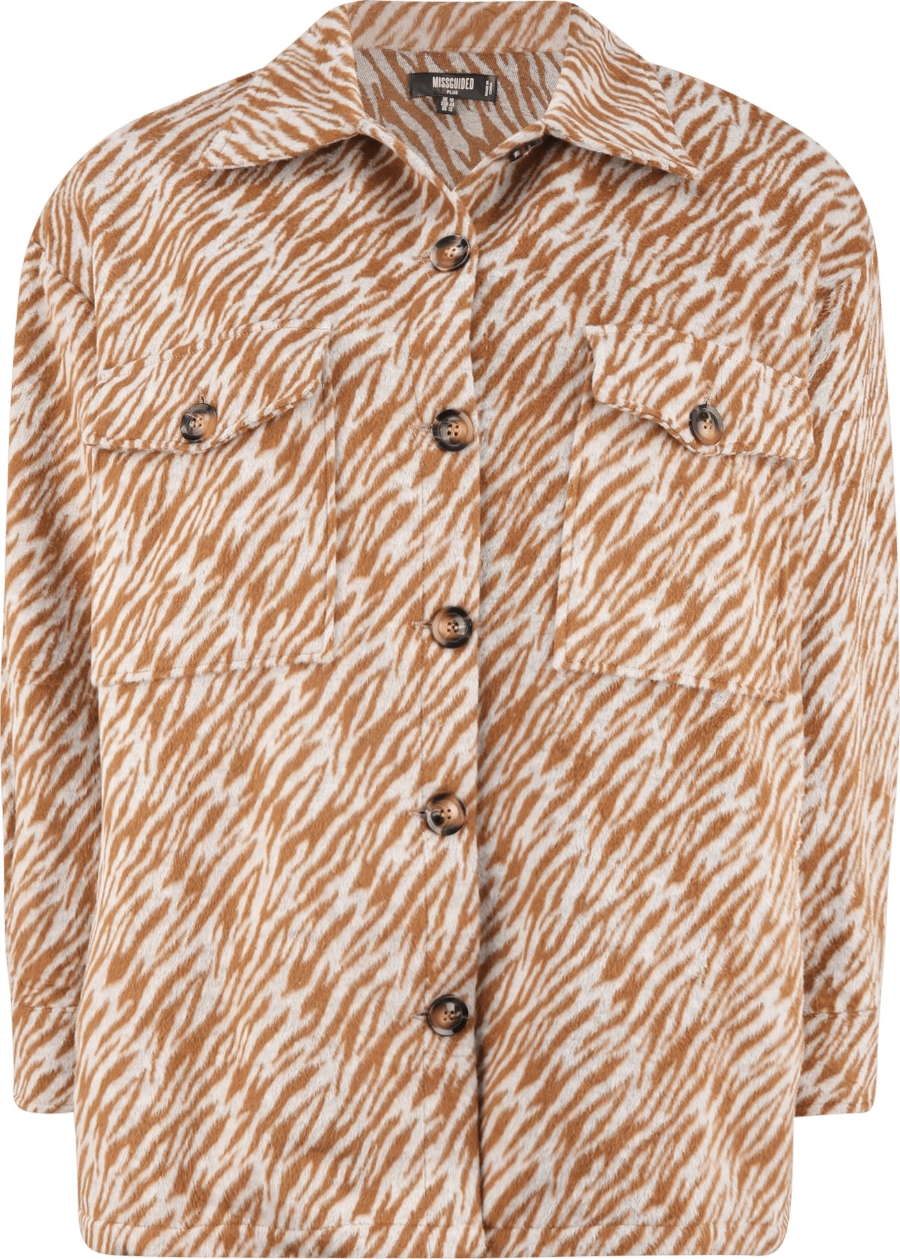 Missguided Plus Přechodná bunda karamelová / bílá