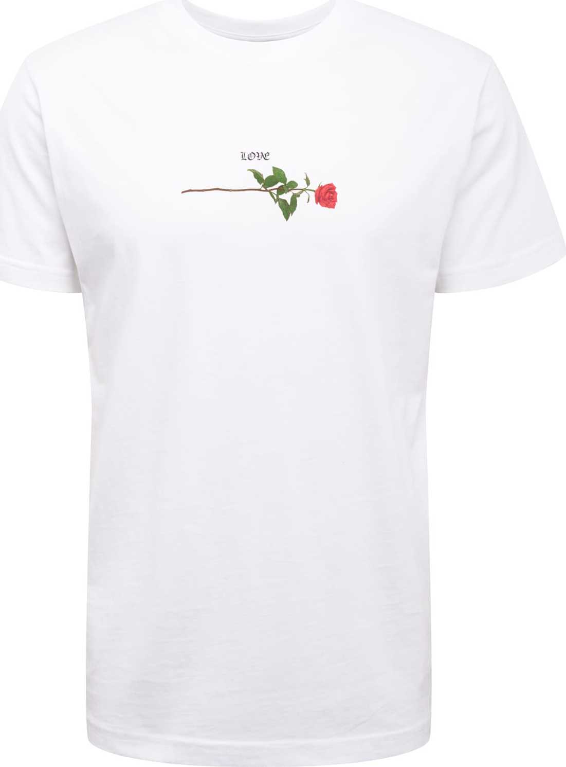 Mister Tee Tričko 'Rose Love' bílá / černá / červená / zelená