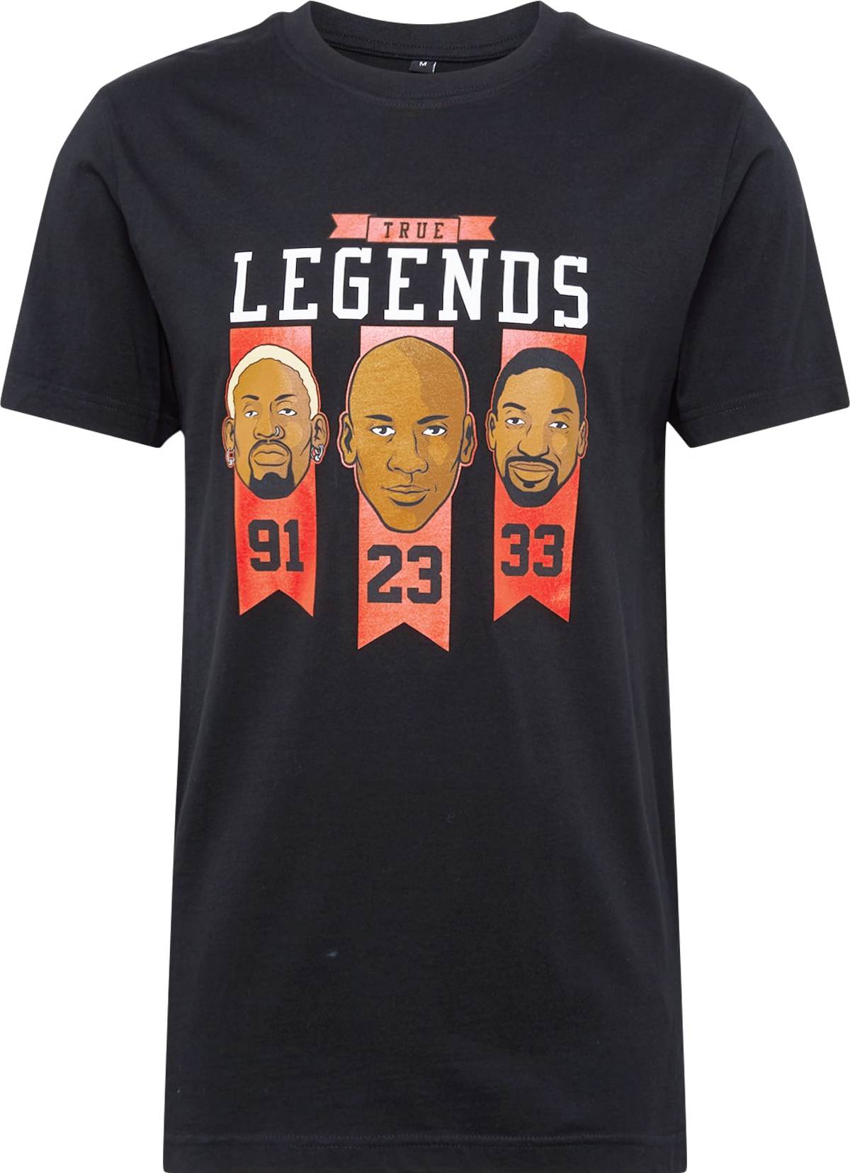 Mister Tee Tričko černá / červená / hnědá / bílá