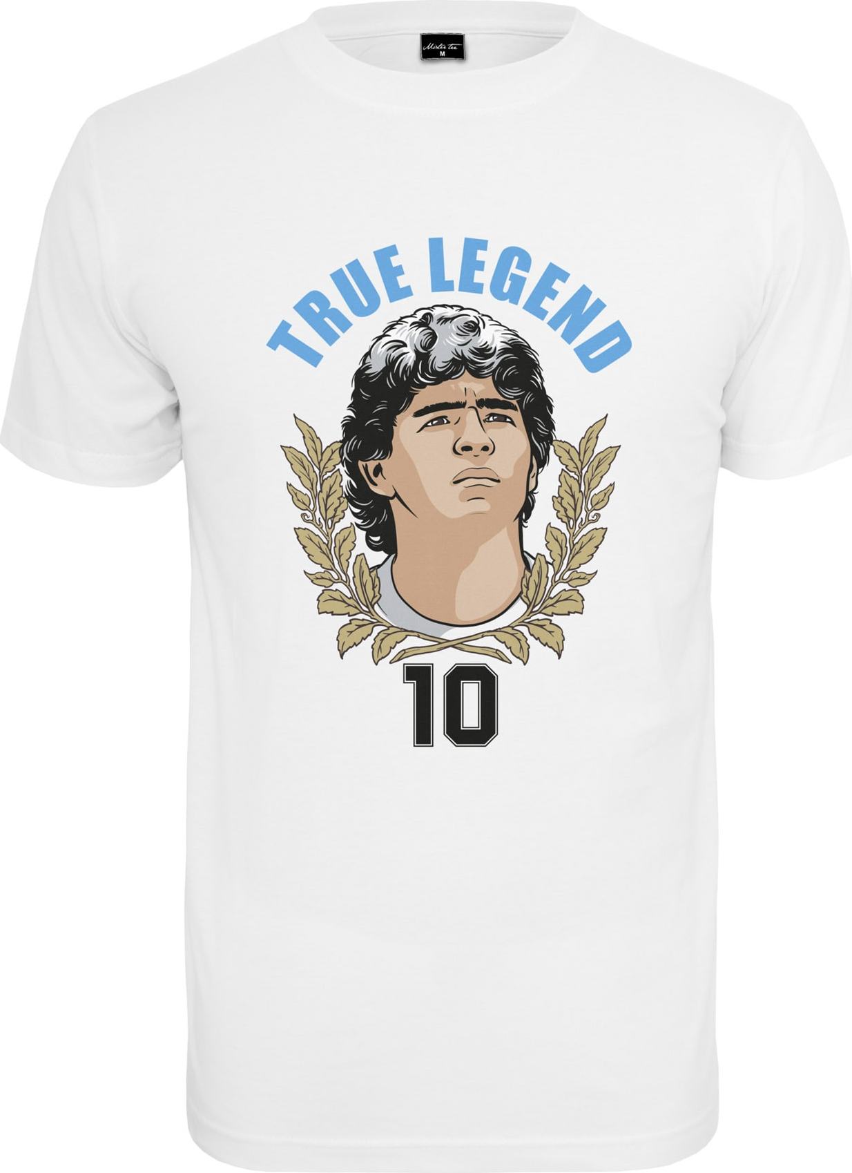 Mister Tee Tričko 'True Legends Number 10' bílá / černá / světlemodrá / režná