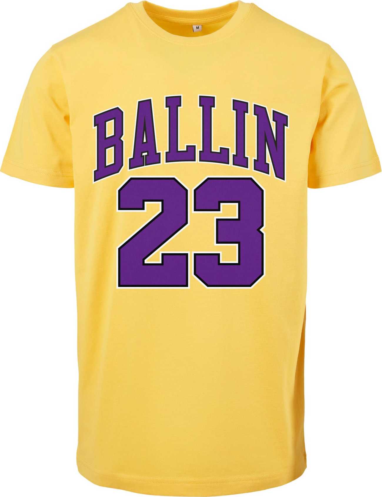 Mister Tee Tričko žlutá / bílá / černá / tmavě fialová