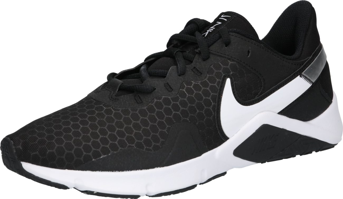 NIKE Sportovní boty 'Nike Legend Essential 2' černá / bílá