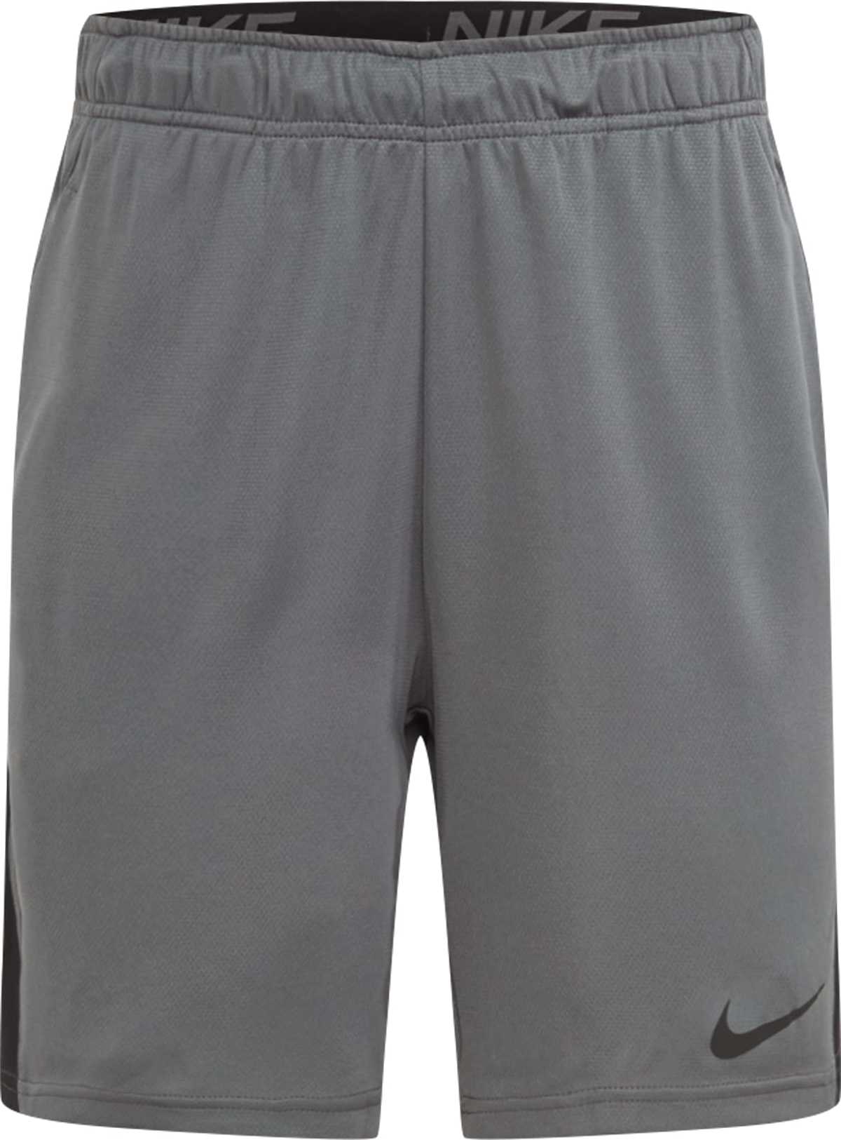 NIKE Sportovní kalhoty černá / šedý melír