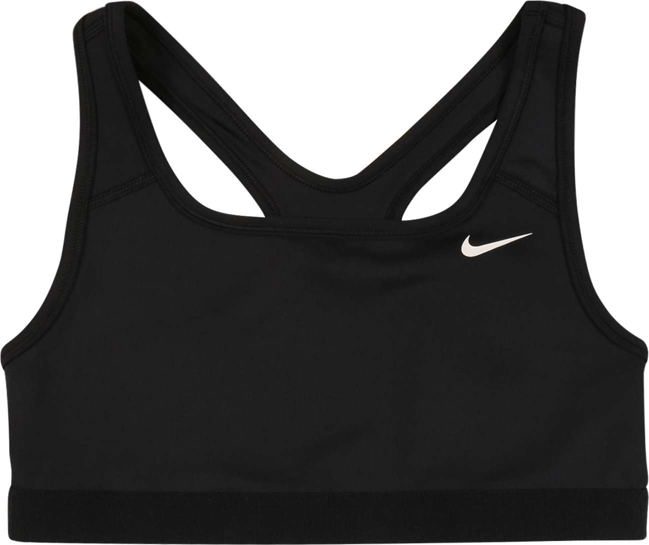 NIKE Sportovní top 'Swoosh' černá / bílá