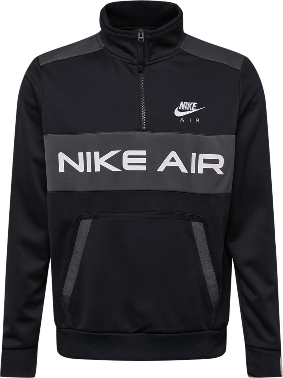 Nike Sportswear Mikina bílá / černá / šedý melír