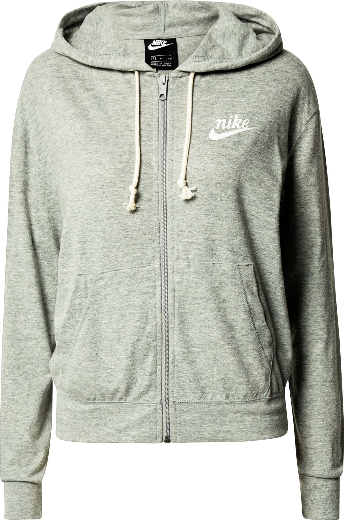Nike Sportswear Mikina s kapucí šedý melír / bílá