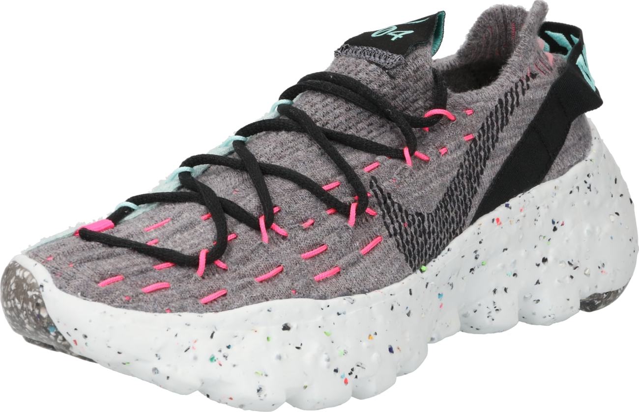 NIKE Sportovní boty 'Space Hippie 04' tmavě šedá / pink / mátová