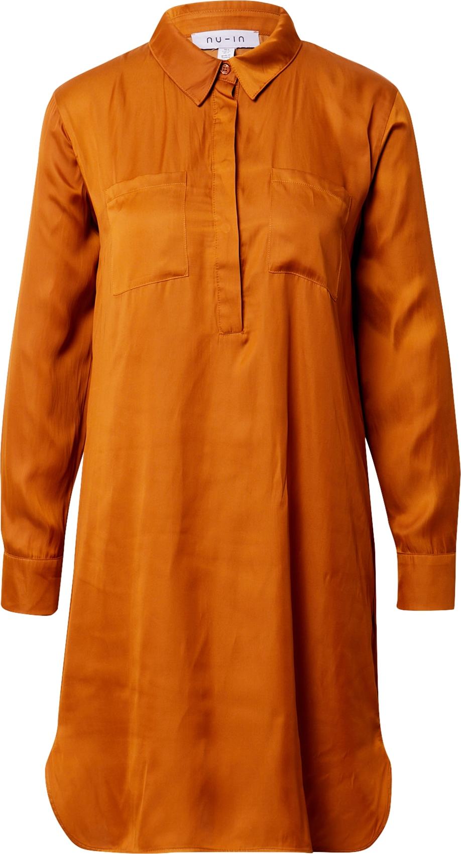 NU-IN Košilové šaty tmavě oranžová