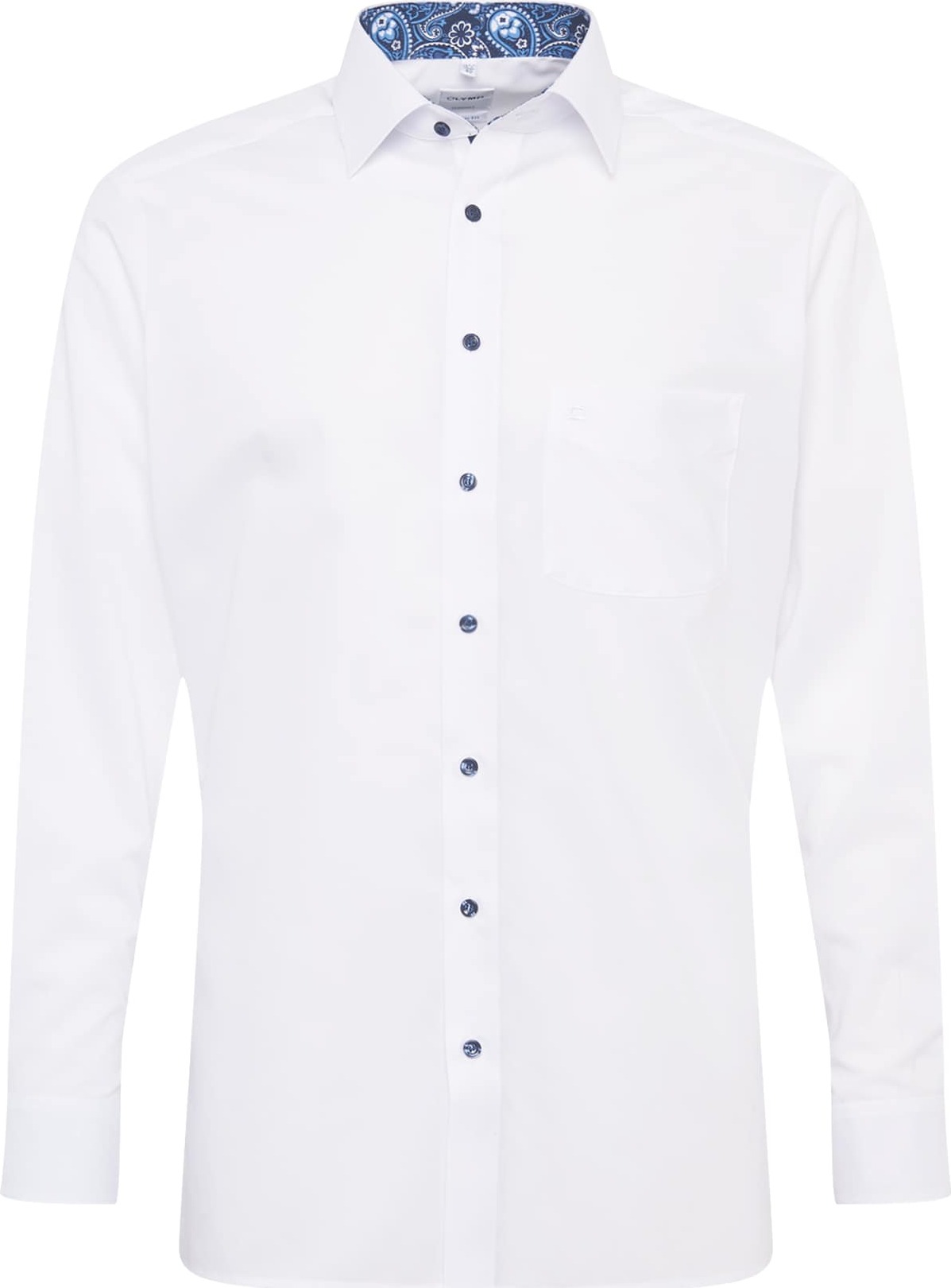 OLYMP Košile 'Tendenz' bílá / modrá