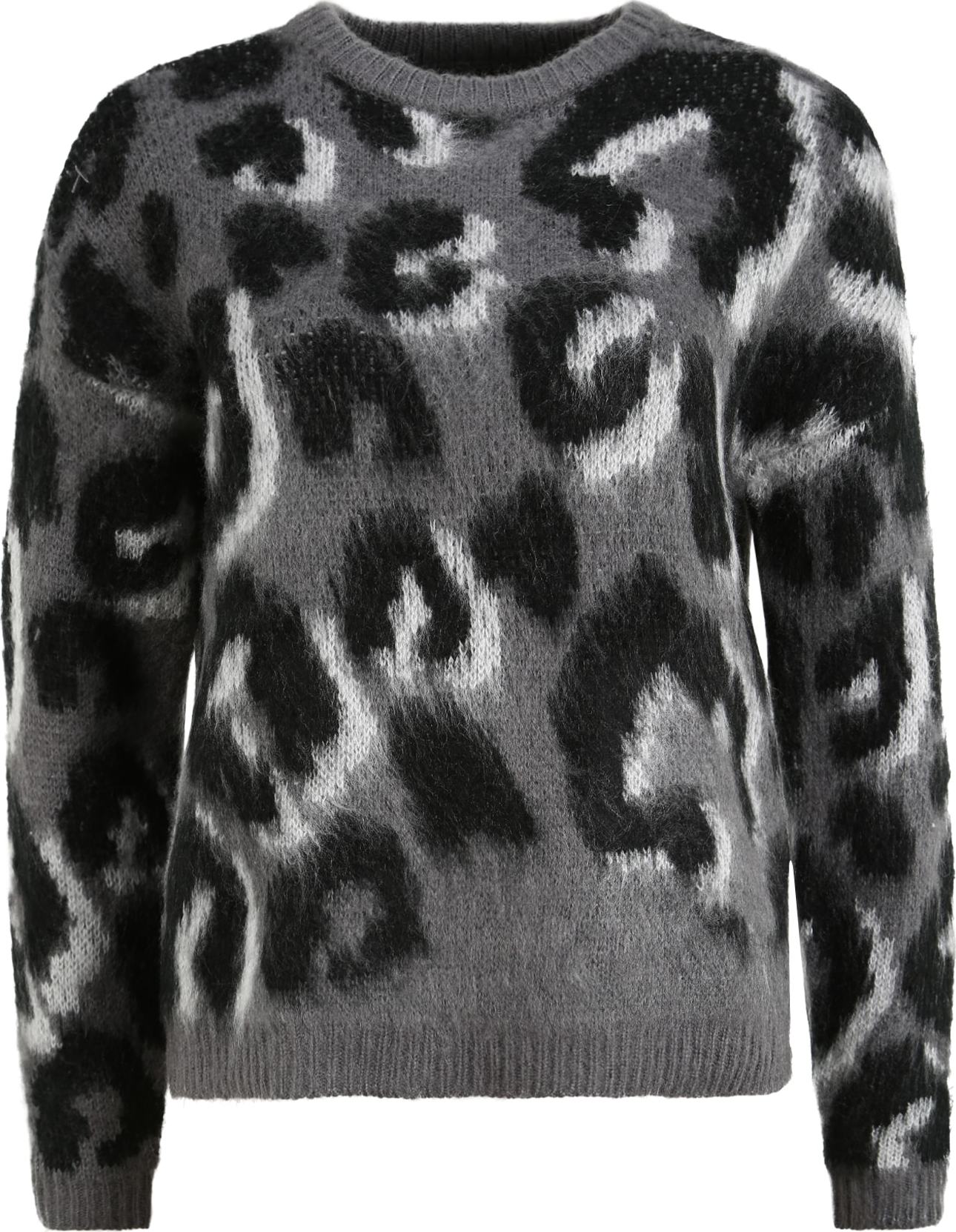 ONLY Svetr 'New Ranja' černá / bílá / šedá