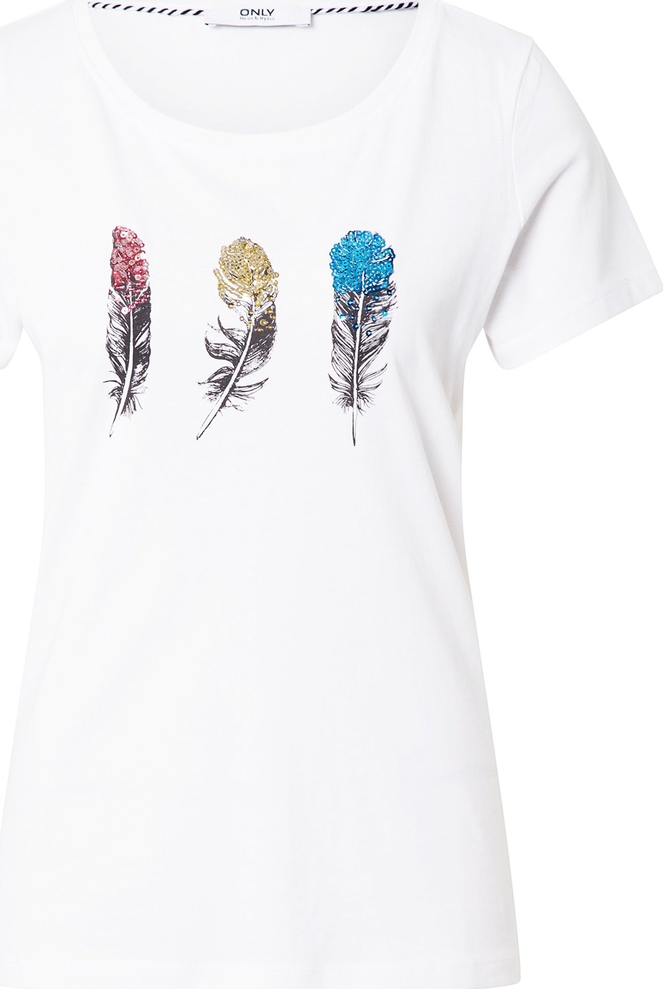 ONLY Tričko 'KITA' bílá / antracitová / pink / žlutá / modrá
