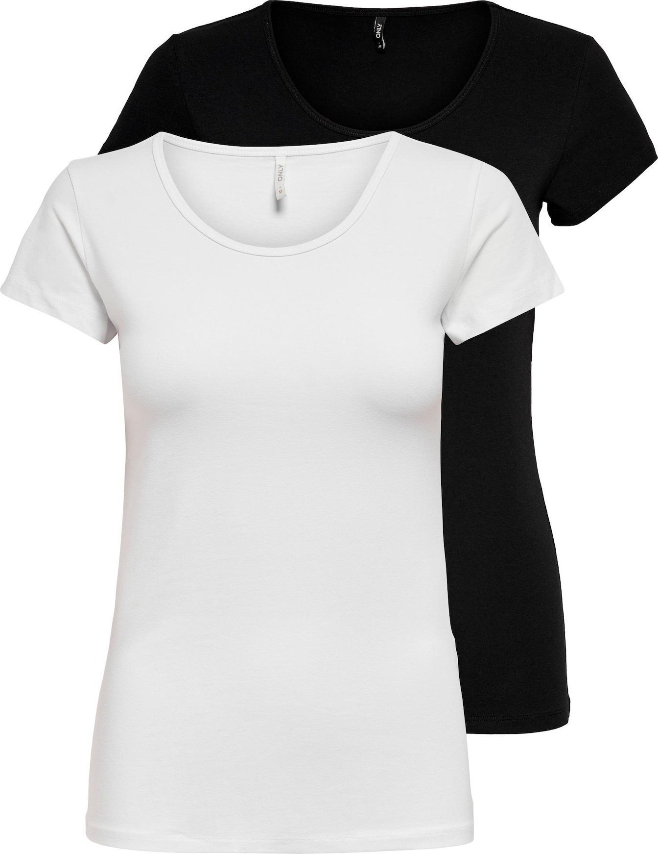 ONLY Tričko 'LOVE' černá / bílá