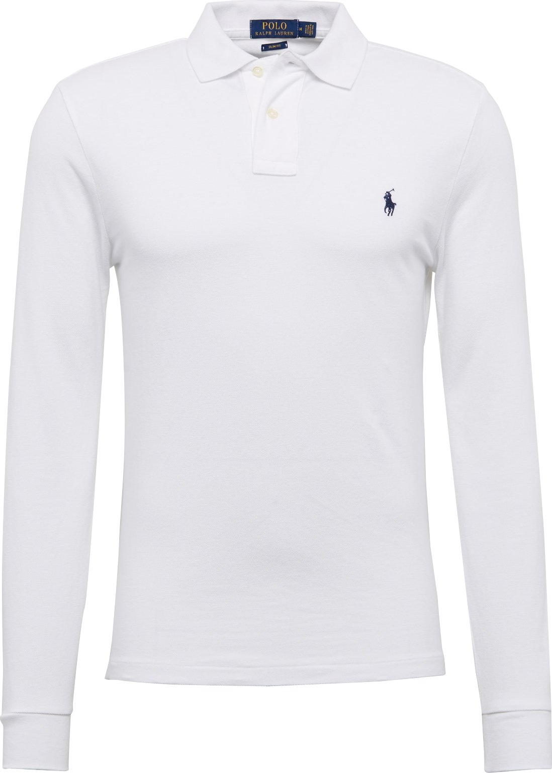 Polo Ralph Lauren Tričko 'LSKCSLIMM2-LONG SLEEVE-KNIT' bílá