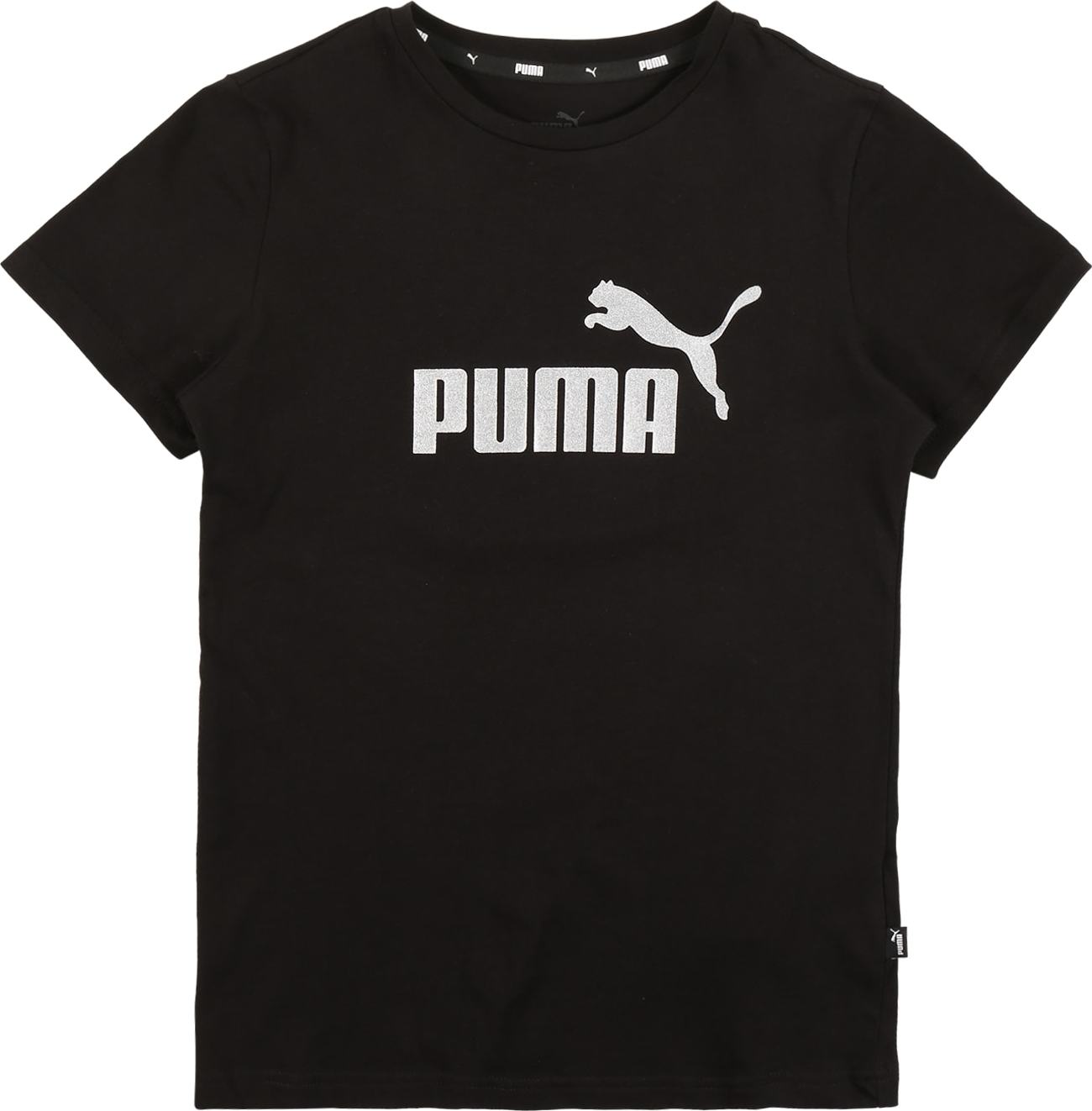 PUMA Tričko černá / bílá