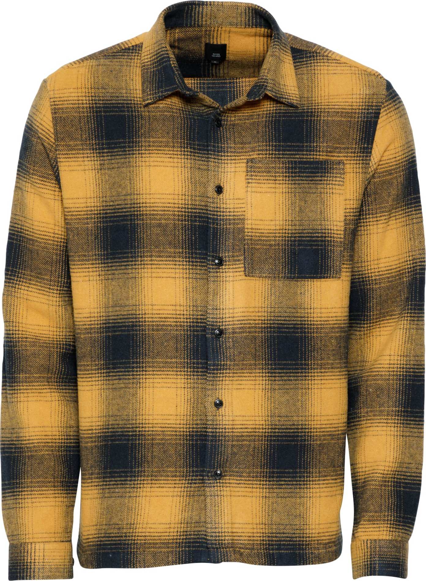 River Island Košile 'Buffalo' žlutá / námořnická modř