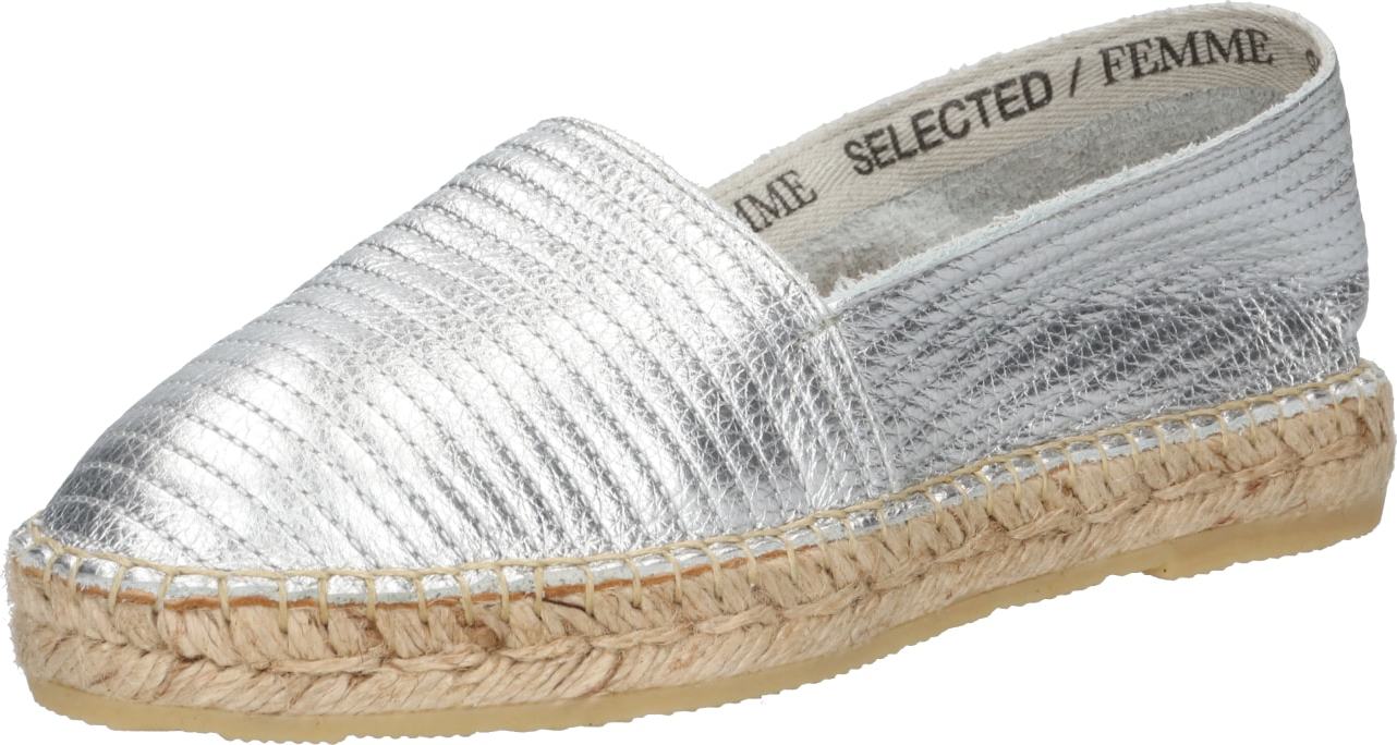 SELECTED FEMME Espadrilky 'ELLEN' stříbrná