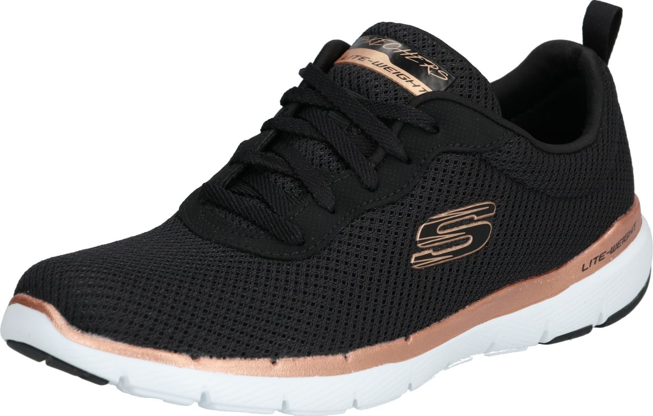 SKECHERS Tenisky černá / bronzová