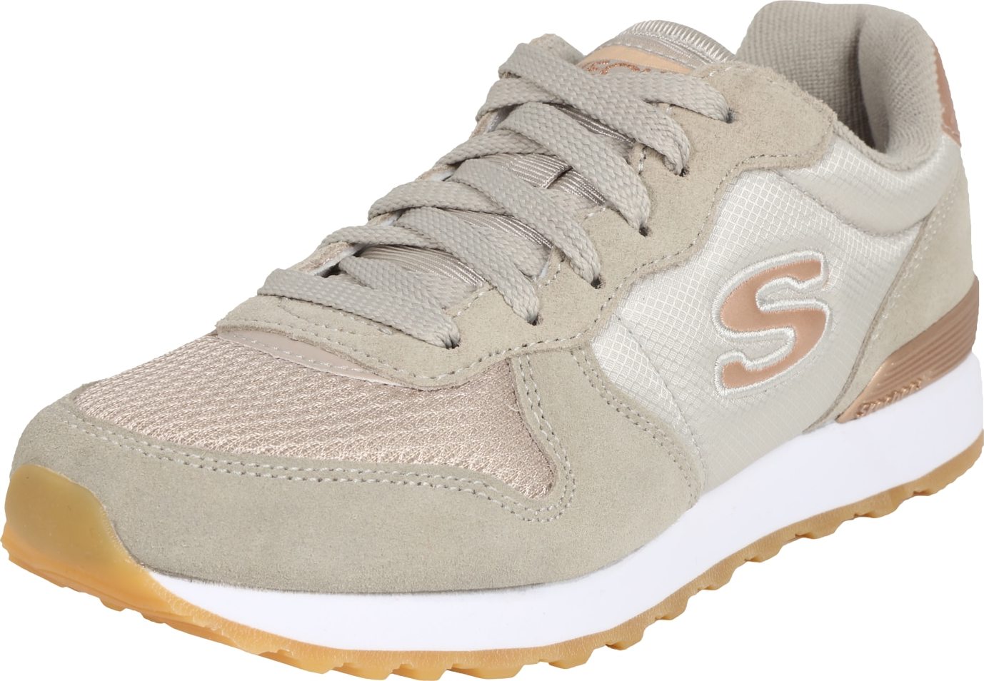 SKECHERS Tenisky 'Goldn gurl' velbloudí / růžová / stříbrná