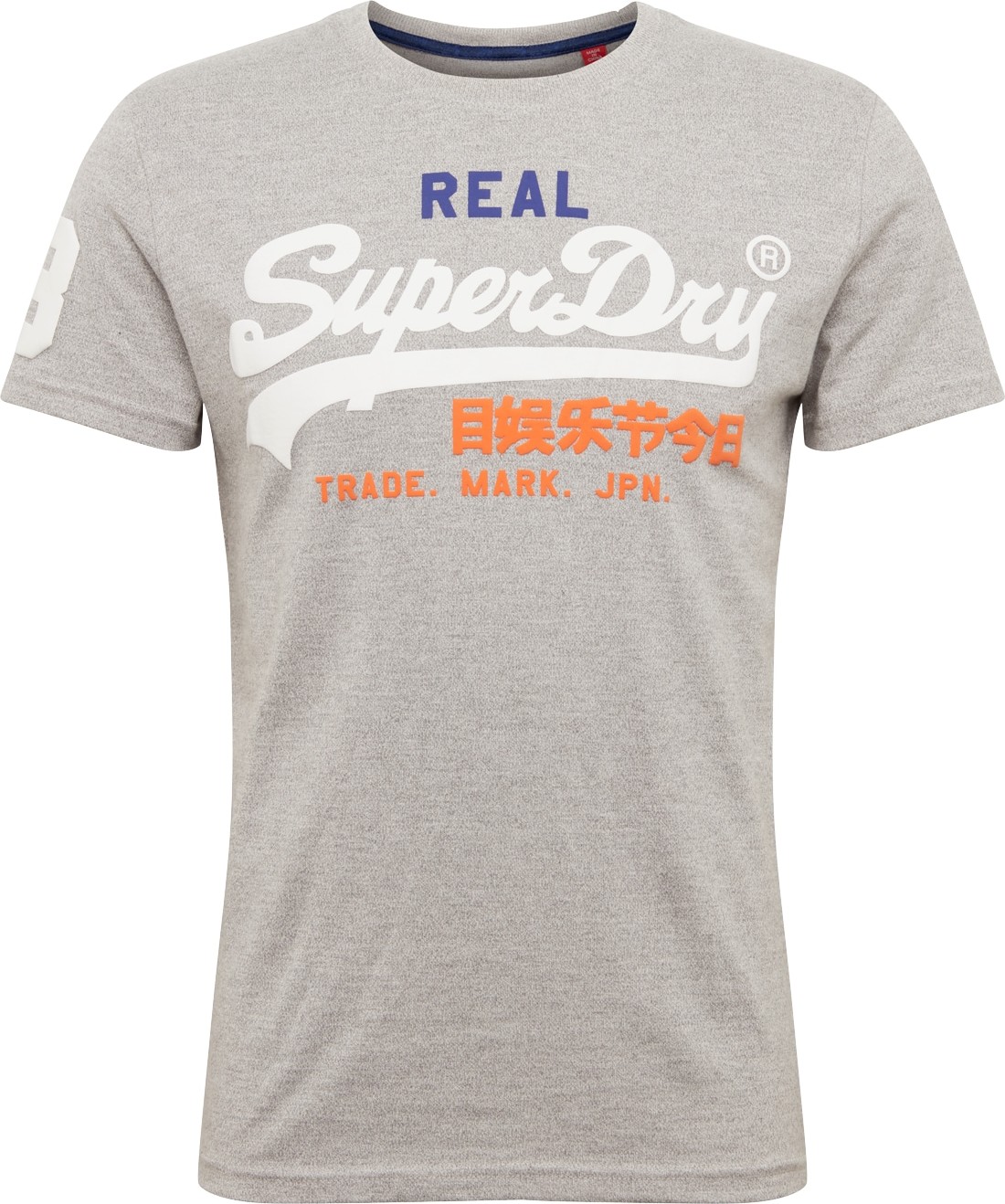 Superdry Tričko bílá / šedá / oranžová