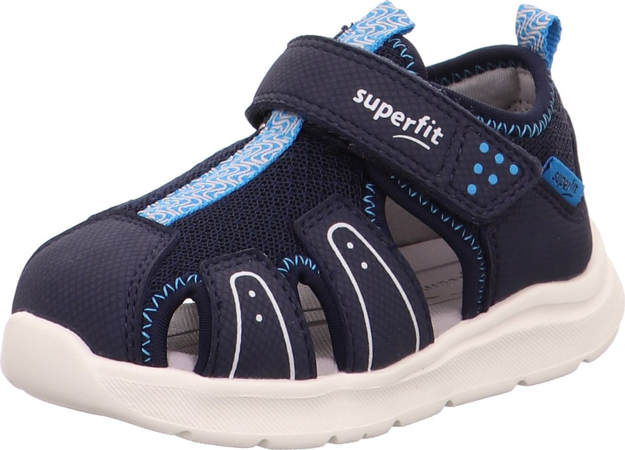 SUPERFIT Sandály 'Wave' bílá / světlemodrá / noční modrá