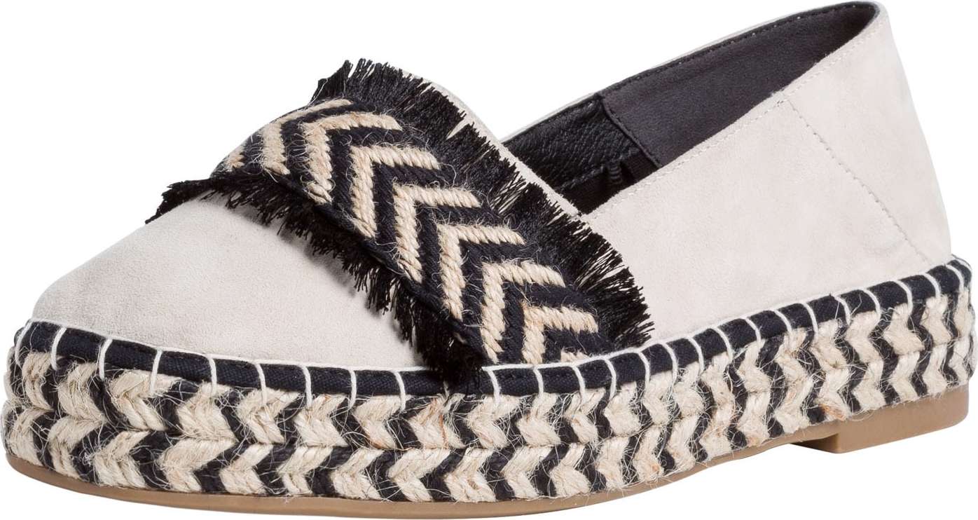 TAMARIS Espadrilky bílá / černá / přírodní bílá