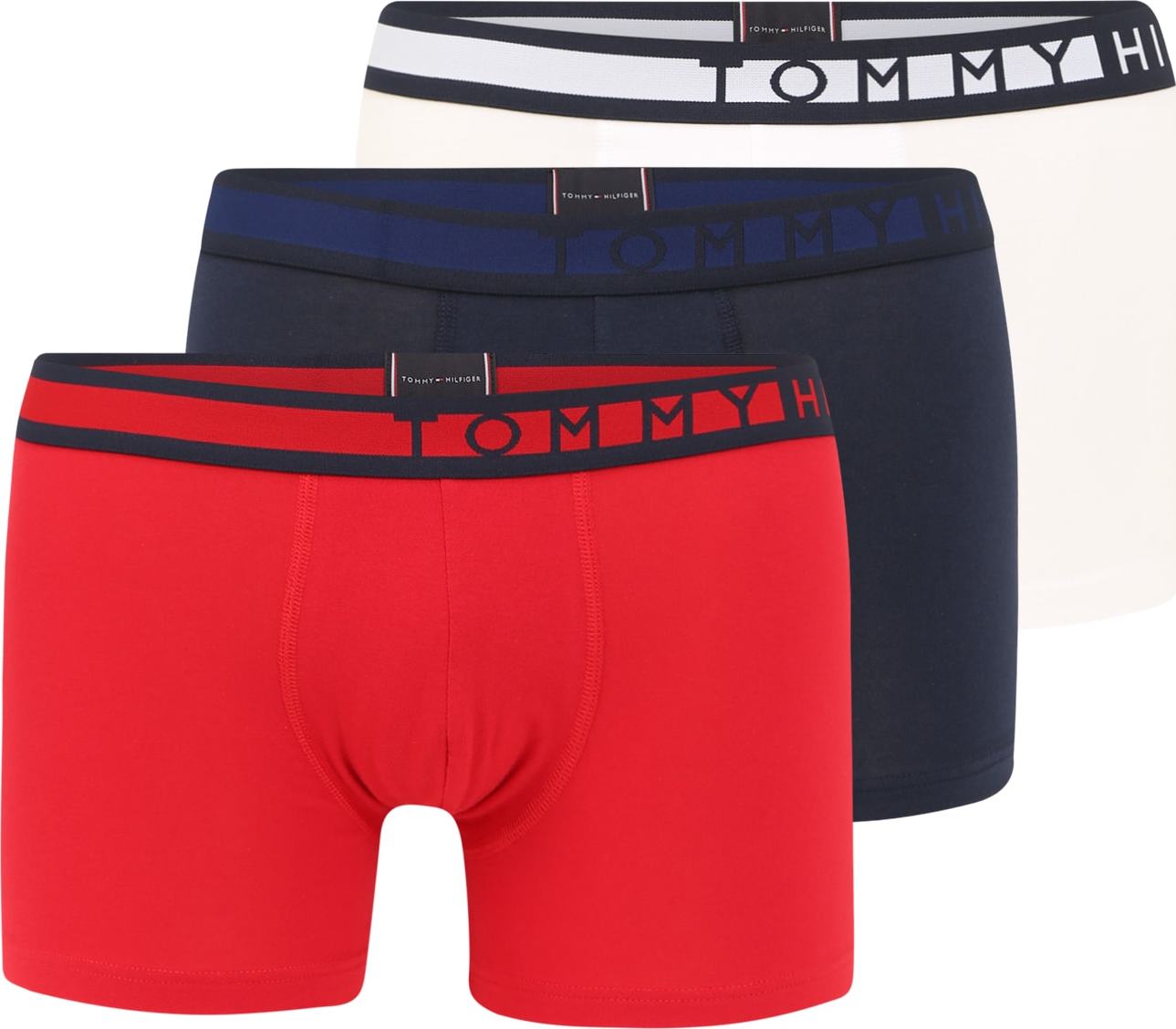 TOMMY HILFIGER Boxerky bílá / červená / modrá