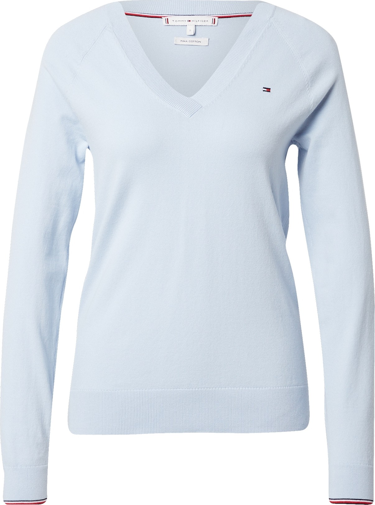 TOMMY HILFIGER Svetr světlemodrá / námořnická modř / červená / bílá