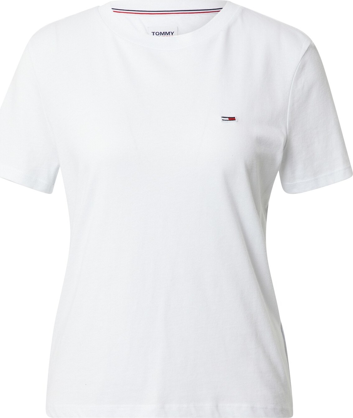 Tommy Jeans Tričko bílá / ohnivá červená / námořnická modř