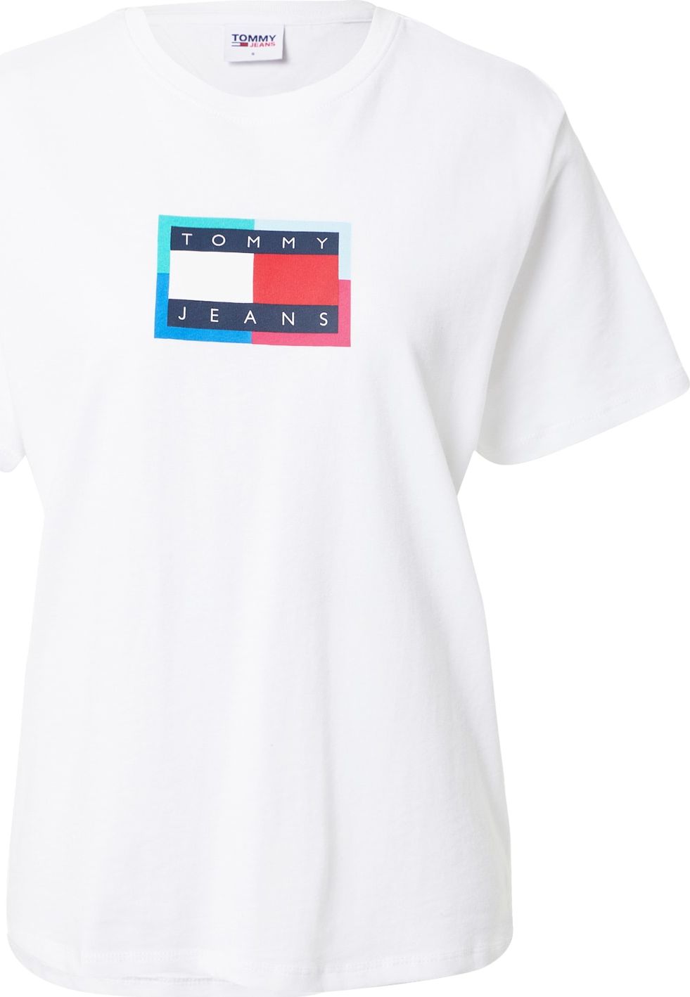 Tommy Jeans Tričko bílá / světle červená / námořnická modř / mátová / tyrkysová