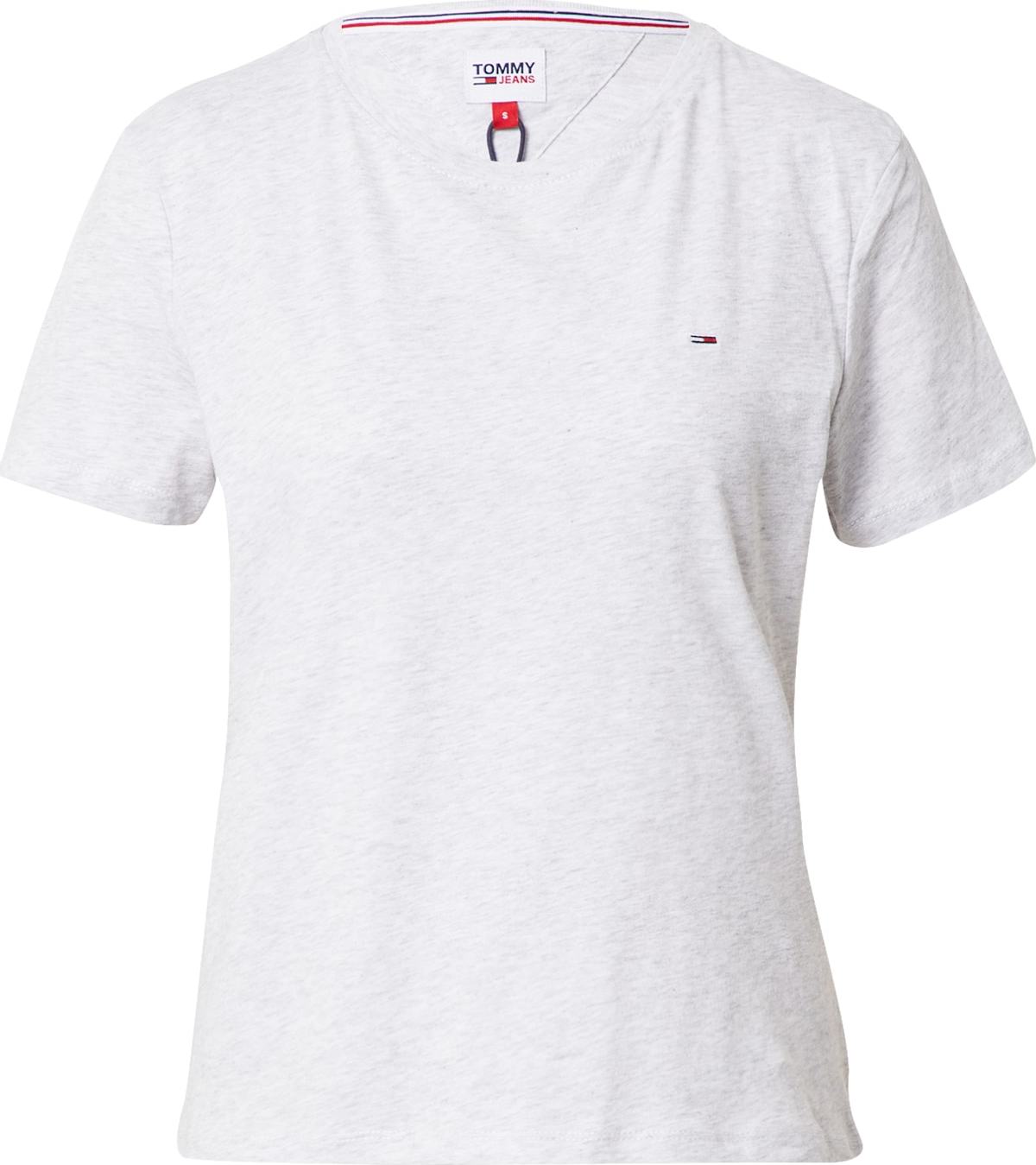 Tommy Jeans Tričko bílý melír