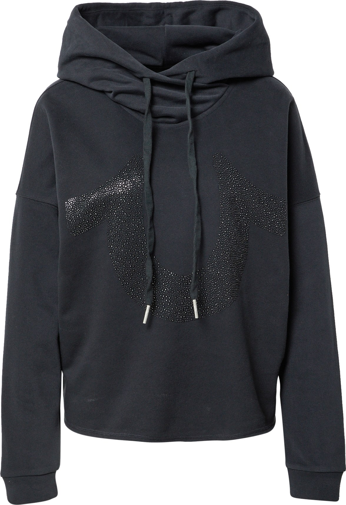 True Religion Mikina 'HOODY CROP BOXY HORSESHOE' černá