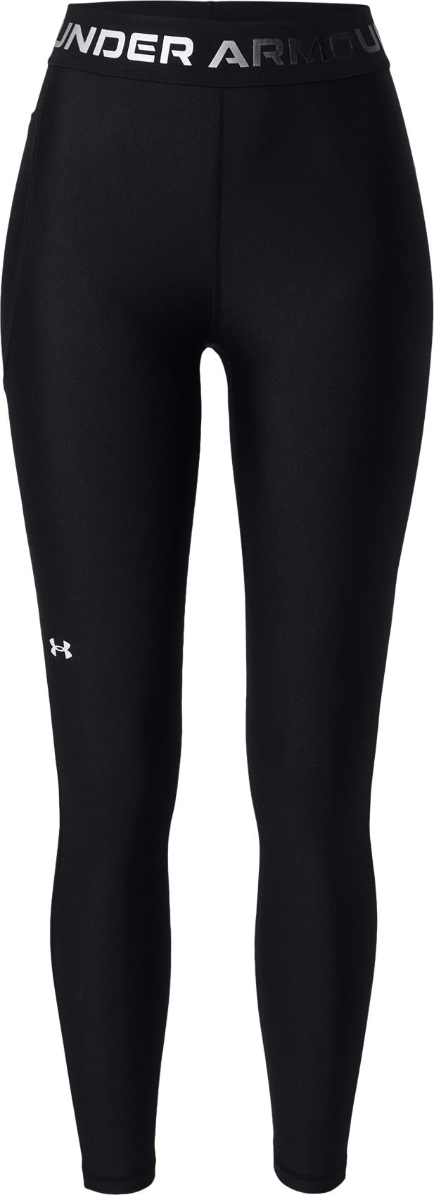 UNDER ARMOUR Sportovní kalhoty černá / stříbrně šedá