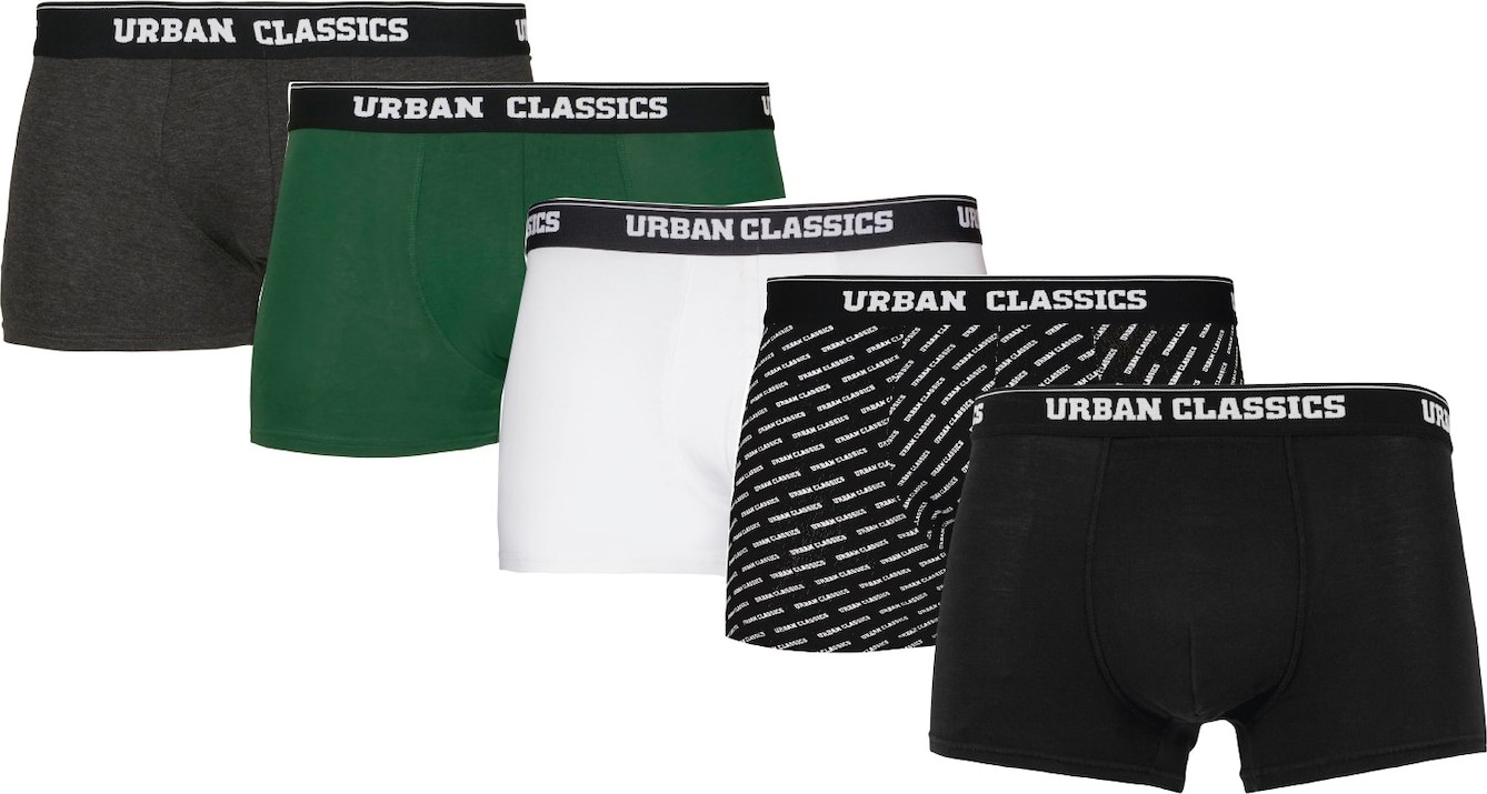 Urban Classics Boxerky mix barev / bílá / černá / šedá / zelená