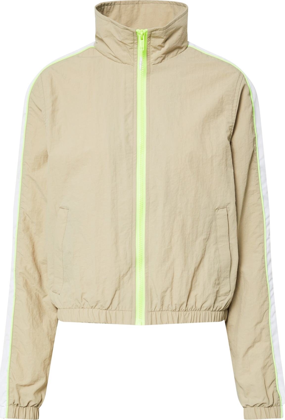 Urban Classics Přechodná bunda bílá / béžová / svítivě zelená