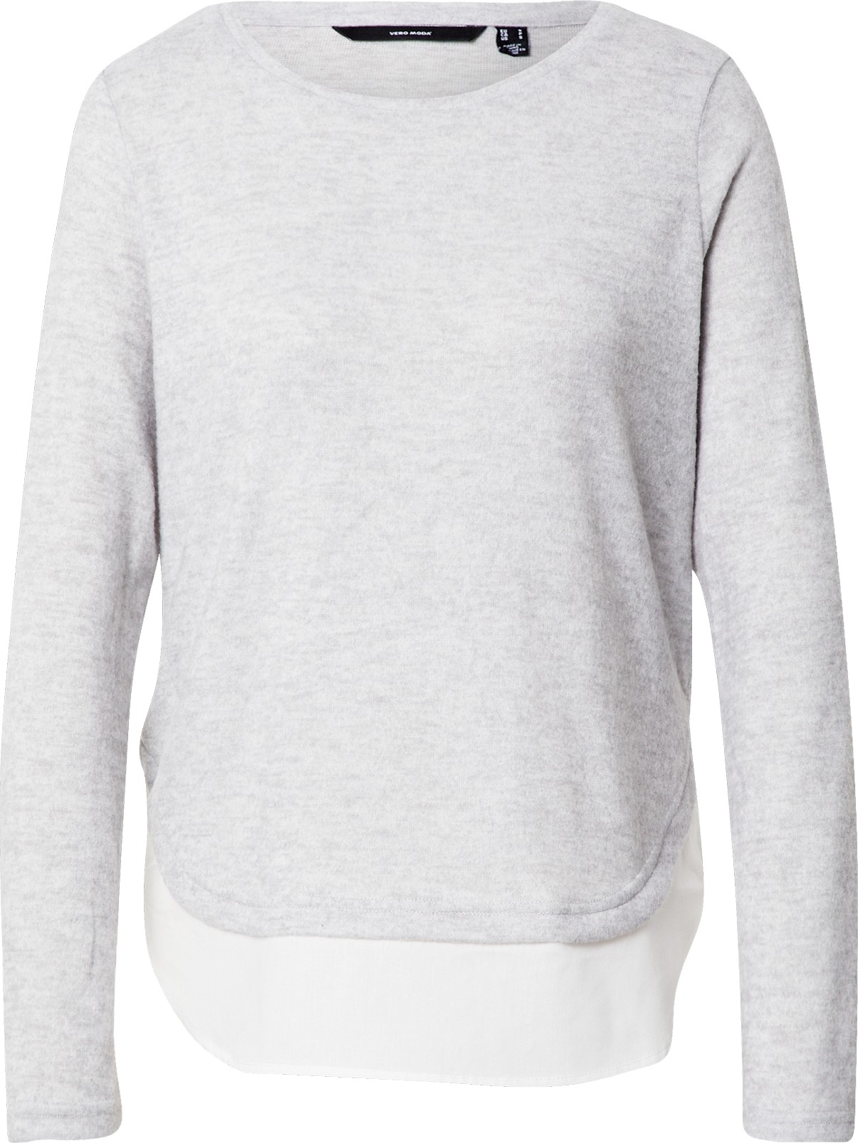 VERO MODA Svetr 'BIRGIT' světle šedá / bílá