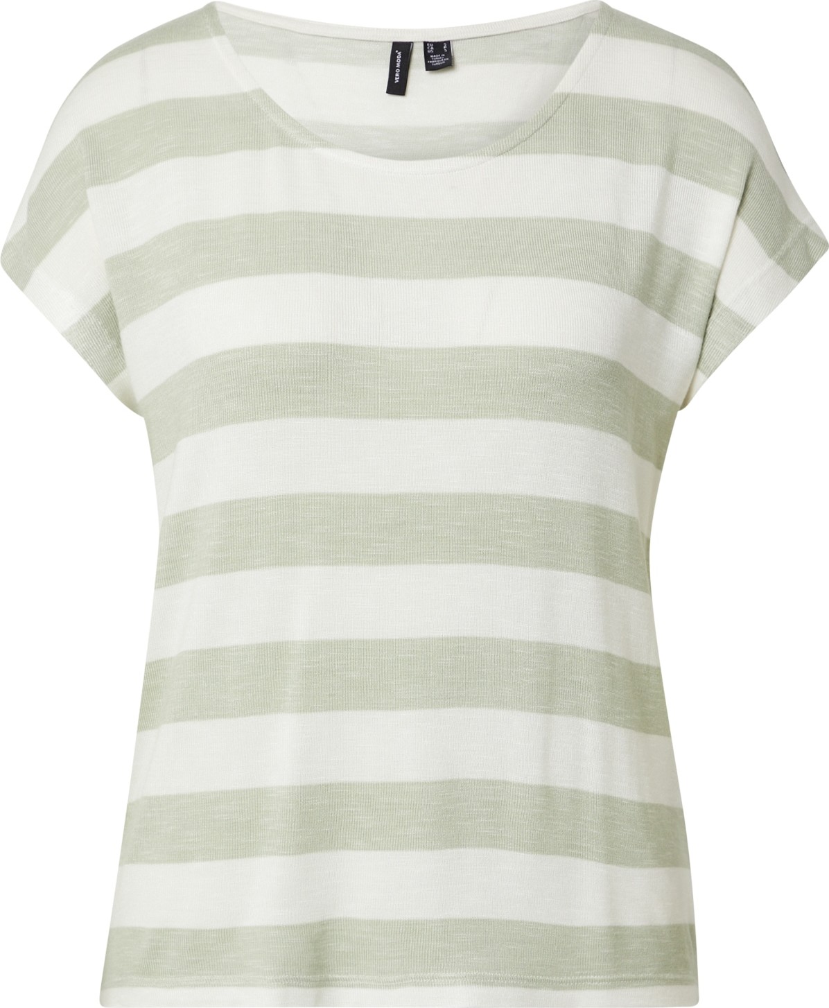 VERO MODA Tričko zelený melír / offwhite