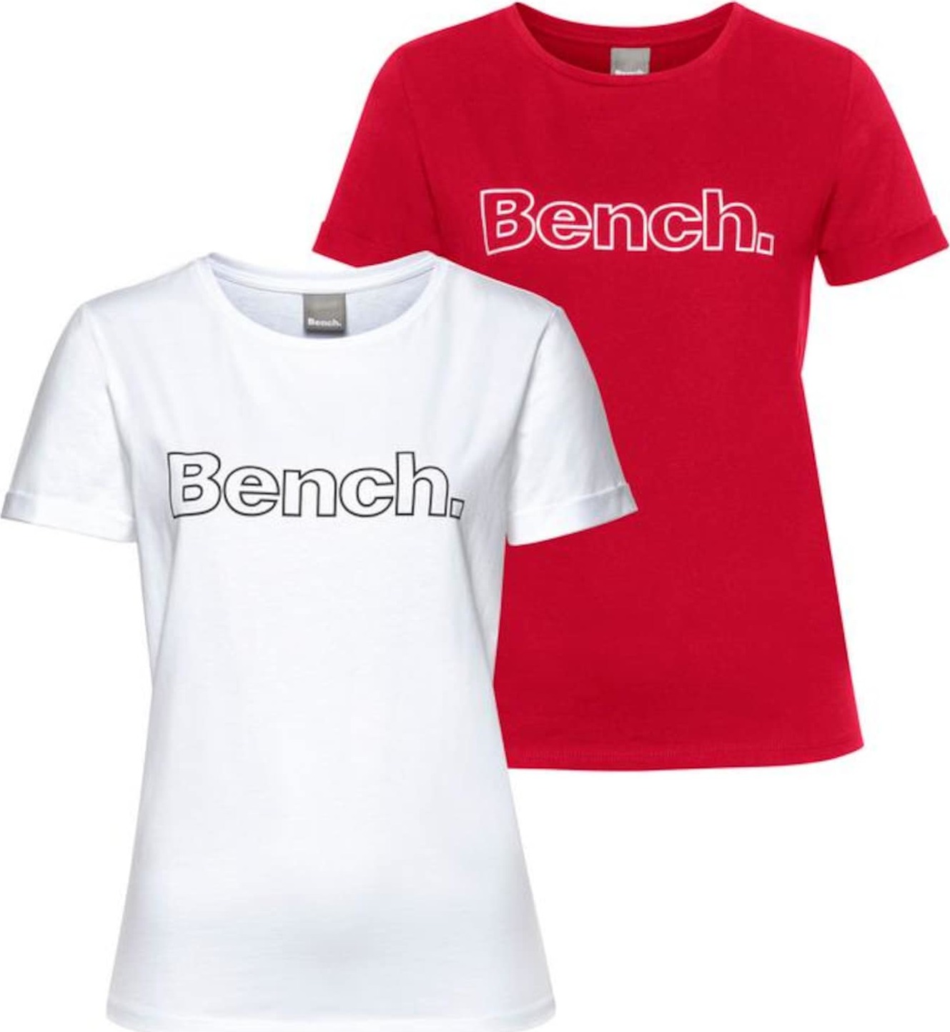 BENCH Tričko červená / bílá