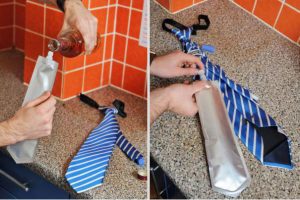 Výroba speciální kravaty.