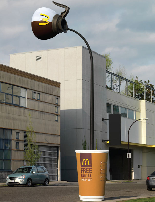 3D reklama na ulici.