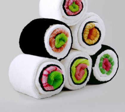 Kuchyňské utěrky v designu sushi dostanou každou návštěvu!